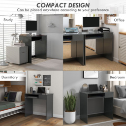Portland Grey Compact Computer Desk - Size: 80 x 45 x 75cm - Wilko - thumbnail 7