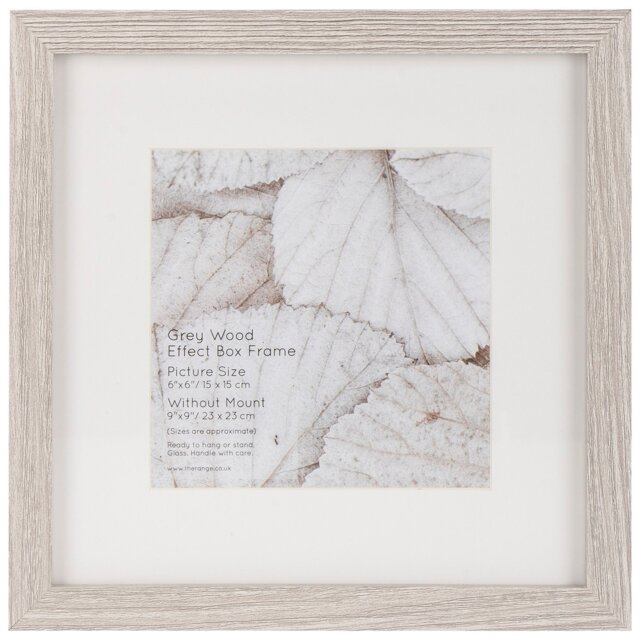 Grey Wood Effect Deep Box Photo Frame 6 x 6 inch - Size: Multi - The Port. Co Gallery - Wilko - image 1