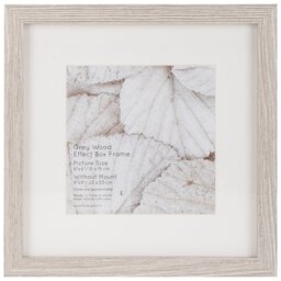 Grey Wood Effect Deep Box Photo Frame 6 x 6 inch - Size: Multi - The Port. Co Gallery - Wilko