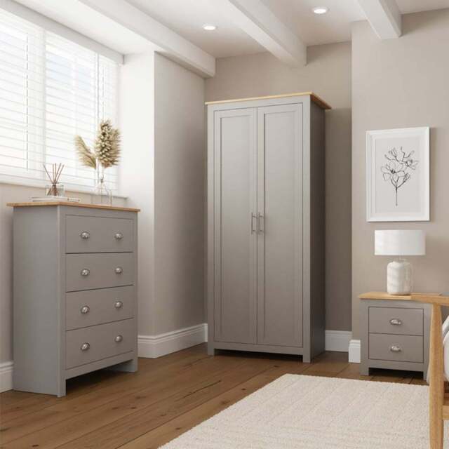 GFW Lancaster Grey 3 Piece Bedroom Furniture Set - Wilko - image 1
