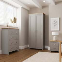 GFW Lancaster Grey 3 Piece Bedroom Furniture Set - Wilko