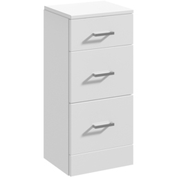 nuie Mayford 3 Drawer Gloss White Floor Standing Unit - Size: 766 x 350 x 330mm - Wilko - thumbnail 3