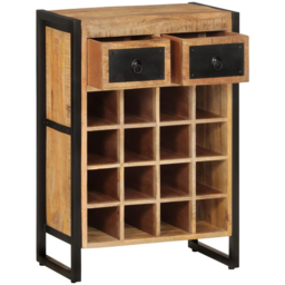vidaXL 2 Drawer 16 Bottle Brown Freestanding Wine Cabinet - Size: 81 x 55 x 35cm - Wilko - thumbnail 3