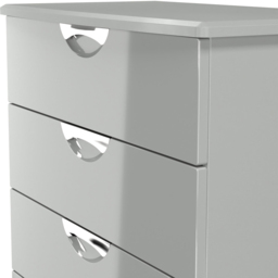 Crowndale Camden 5 Drawer Grey Gloss and Dusk Grey Chest of Drawers Ready Assembled - Grey Gloss & Dusk Grey - Wilko - thumbnail 6