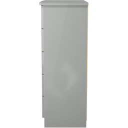 Crowndale Camden 5 Drawer Grey Gloss and Dusk Grey Chest of Drawers Ready Assembled - Grey Gloss & Dusk Grey - Wilko - thumbnail 4