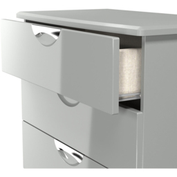 Crowndale Camden 5 Drawer Grey Gloss and Dusk Grey Chest of Drawers Ready Assembled - Grey Gloss & Dusk Grey - Wilko - thumbnail 7