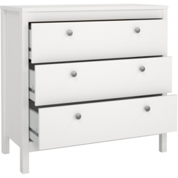 Florence Madrid 3 Drawer White Chest of Drawers - Wilko - thumbnail 5