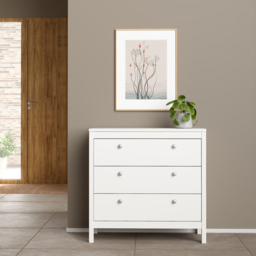 Florence Madrid 3 Drawer White Chest of Drawers - Wilko - thumbnail 7