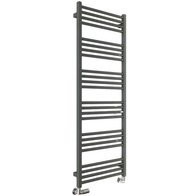 Terma Fiona 2002BTU Sparkling Grey Heated Towel Rail 1380 x 500mm - Size: 138 x 50 x 7.2cm - Wilko - image 1