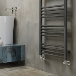 Terma Fiona 2002BTU Sparkling Grey Heated Towel Rail 1380 x 500mm - Size: 138 x 50 x 7.2cm - Wilko - thumbnail 7