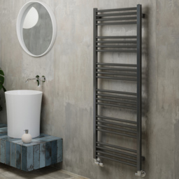 Terma Fiona 2002BTU Sparkling Grey Heated Towel Rail 1380 x 500mm - Size: 138 x 50 x 7.2cm - Wilko - thumbnail 3