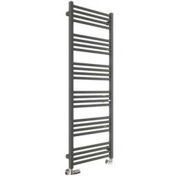 Terma Fiona 2002BTU Sparkling Grey Heated Towel Rail 1380 x 500mm - Size: 138 x 50 x 7.2cm - Wilko