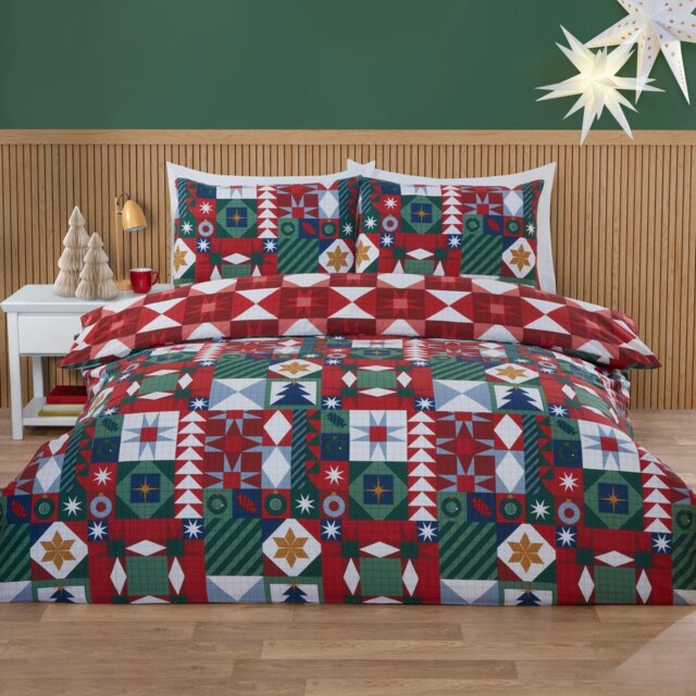 Novie Patchwork Duvet Set Multicolour Double - Wilko - image 1