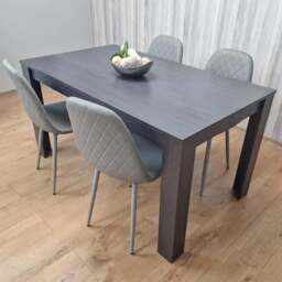 Kosy Koala 4 Seater Faux Leather Gem Pattern Dining Grey - Multi - Portland - Wilko - thumbnail 1