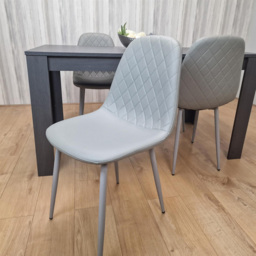 Kosy Koala 4 Seater Faux Leather Gem Pattern Dining Grey - Multi - Portland - Wilko - thumbnail 4