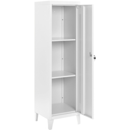 MMT Furniture Designs Single Door White Metal Locker Cabinet - Size: 137 x 38.5 x 38.5cm - Wilko - thumbnail 4