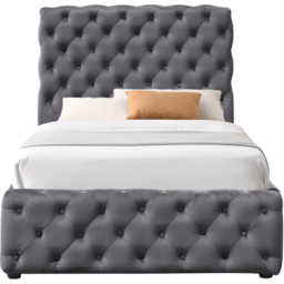 Comfy Living Single Grey Tufted Fabric Gaslift Bed Frame - Wilko - thumbnail 3