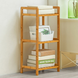 Living and Home 3 Shelf Natural Small Bookshelf - Brown - Wilko - thumbnail 3