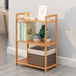 Living and Home 3 Shelf Natural Small Bookshelf - Brown - Wilko - thumbnail 7