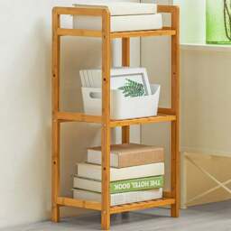Living and Home 3 Shelf Natural Small Bookshelf - Brown - Wilko