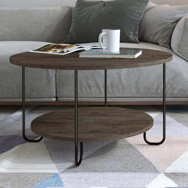 Corro Dark Coffee Modern Coffee Table - Size: 45.0  x 80.0  x 80.0 cm - Brown - Decortie - Wilko - image 1
