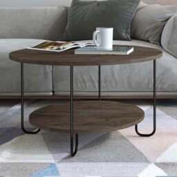 Corro Dark Coffee Modern Coffee Table - Size: 45.0  x 80.0  x 80.0 cm - Brown - Decortie - Wilko - thumbnail 1