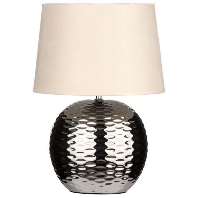 Premier Housewares Cream Ceramic Table Lamps 2 Pack - Size: 30 x 30 x 40cm - Wilko - image 1