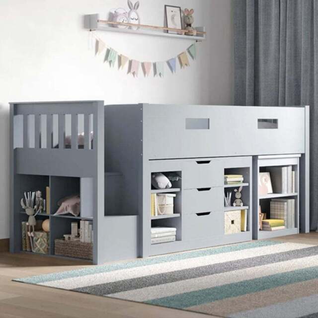 Flair Charlie Grey Wooden Cabin Bed - Size: Single - Wilko - image 1