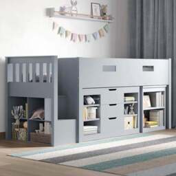 Flair Charlie Grey Wooden Cabin Bed - Size: Single - Wilko - thumbnail 1