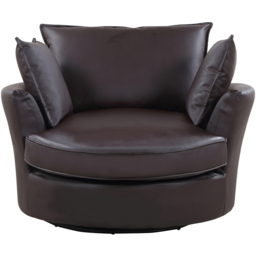Fairburn Brown Bonded Leather Swivel Cuddle Chair - Size: Single - Artemis Home - Wilko - thumbnail 3
