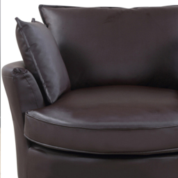 Fairburn Brown Bonded Leather Swivel Cuddle Chair - Size: Single - Artemis Home - Wilko - thumbnail 4
