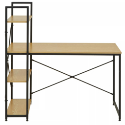 Premier Housewares Laxton Light Yellow Desk with Shelves - Size: 120 x 60 x 121cm - Multi - Interiors by Premier - Wilko - thumbnail 4