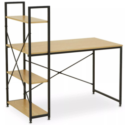 Premier Housewares Laxton Light Yellow Desk with Shelves - Size: 120 x 60 x 121cm - Multi - Interiors by Premier - Wilko - thumbnail 3