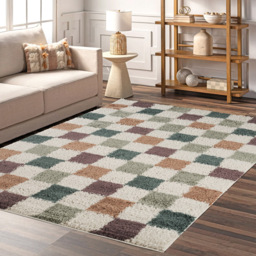 Desire Rugs Chester Multicolour Shaggy Checkered Rug 160 x 230cm - Size: 230 x 160 x 3cm - Wilko - thumbnail 6