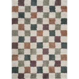 Desire Rugs Chester Multicolour Shaggy Checkered Rug 160 x 230cm - Size: 230 x 160 x 3cm - Wilko - thumbnail 1