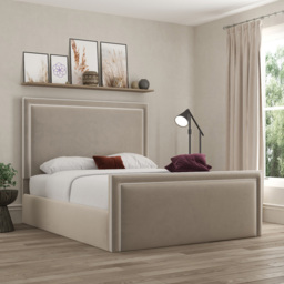DS Living Verona Small Double Bistra Beige Piping Ottoman Bed - Cream - Wilko - thumbnail 5