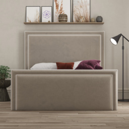 DS Living Verona Small Double Bistra Beige Piping Ottoman Bed - Cream - Wilko - thumbnail 4
