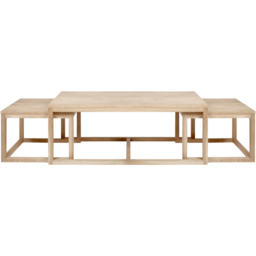 Florence Cornus Oak Nest of Tables Set of 3 - Brown - Furniture To Go - Wilko - thumbnail 3