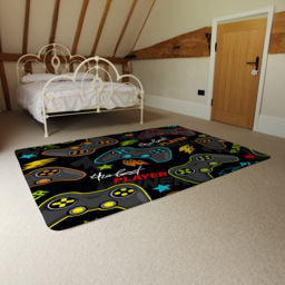 Benjamin Tate Design Faux Wool Small Joystick Game Rug 110 x 60cm - Size: 110 x 60 x 1cm - Black - Wilko - thumbnail 5
