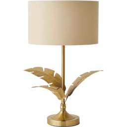 ValueLights Christina Natural and Gold Palm Leaf Table Lamp with Bulb - Size: 47.5 x 29 x 29cm - Wilko - thumbnail 1