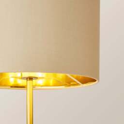 ValueLights Christina Natural and Gold Palm Leaf Table Lamp with Bulb - Size: 47.5 x 29 x 29cm - Wilko - thumbnail 4