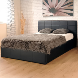 Brooklyn Single Black Faux Leather Ottoman Bed - Wilko - thumbnail 1
