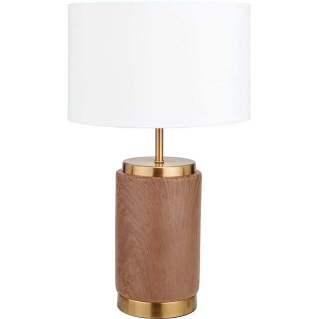 Pacific Lifestyle Carrara Wood Effect Ceramic Table Lamp - Brown - Wilko - image 1