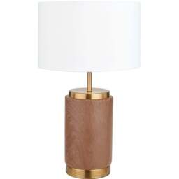 Pacific Lifestyle Carrara Wood Effect Ceramic Table Lamp - Brown - Wilko