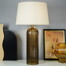 Malani Glass Table Lamp Brown - Wilko - thumbnail 2
