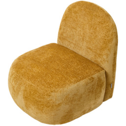Living and Home Modern Yellow Chenille Upholstered Lounge Chair - Size: Single - Wilko - thumbnail 3