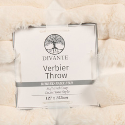Divante Verbier Faux Fur Throw - Ivory - Wilko - thumbnail 7