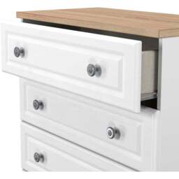 Crowndale Norfolk 4 Drawer White Ash and Bardolino Oak Chest of Drawers Ready Assembled - White Ash & Bardolino Oak - Wilko - thumbnail 6