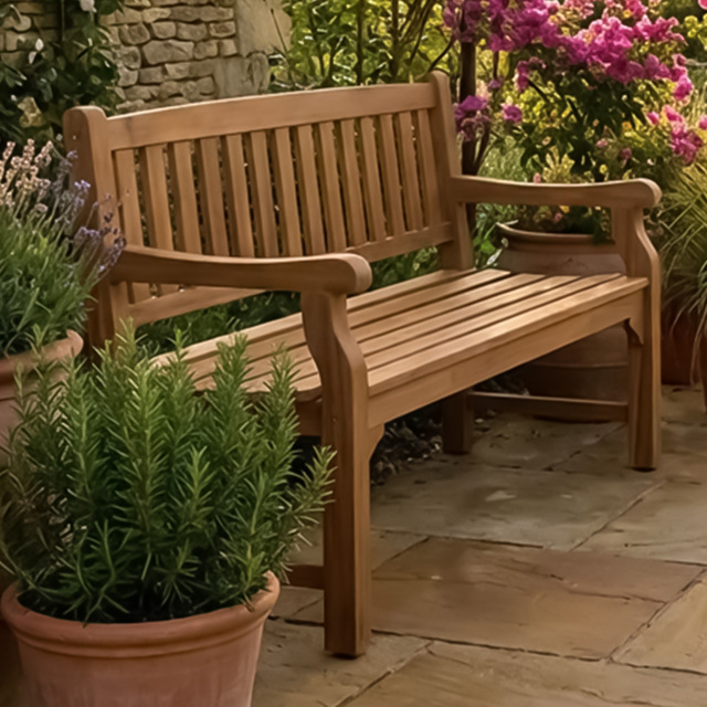Royalcraft Sofia 2 Seater Acacia Wood Garden Bench - Natural - Wilko - image 1