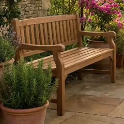 Royalcraft Sofia 2 Seater Acacia Wood Garden Bench - Natural - Wilko - thumbnail 1
